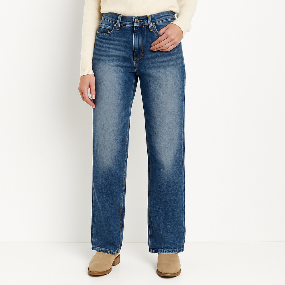 Lee Dungarees Women Jeans 26x28 Relaxed Bootcut Western Cowboy Style Faded Denim